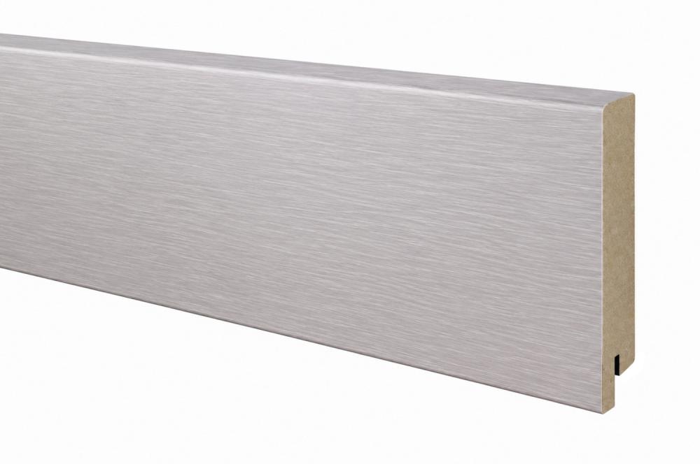 Aluminium Geborsteld – mdf vochtwerend folie – 10 x 40 mm